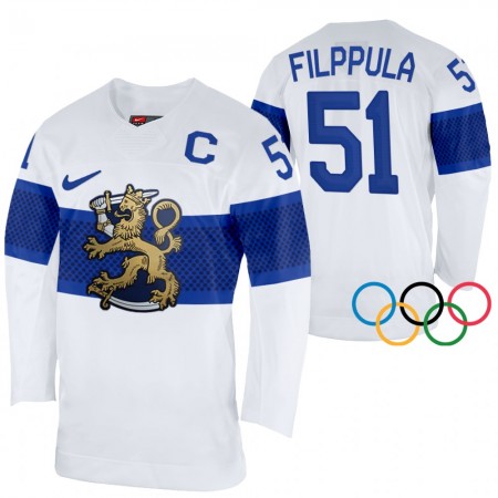 Finland Valtteri Filppula 51 2022 Winter Olympics Wit Authentic Shirt - Mannen